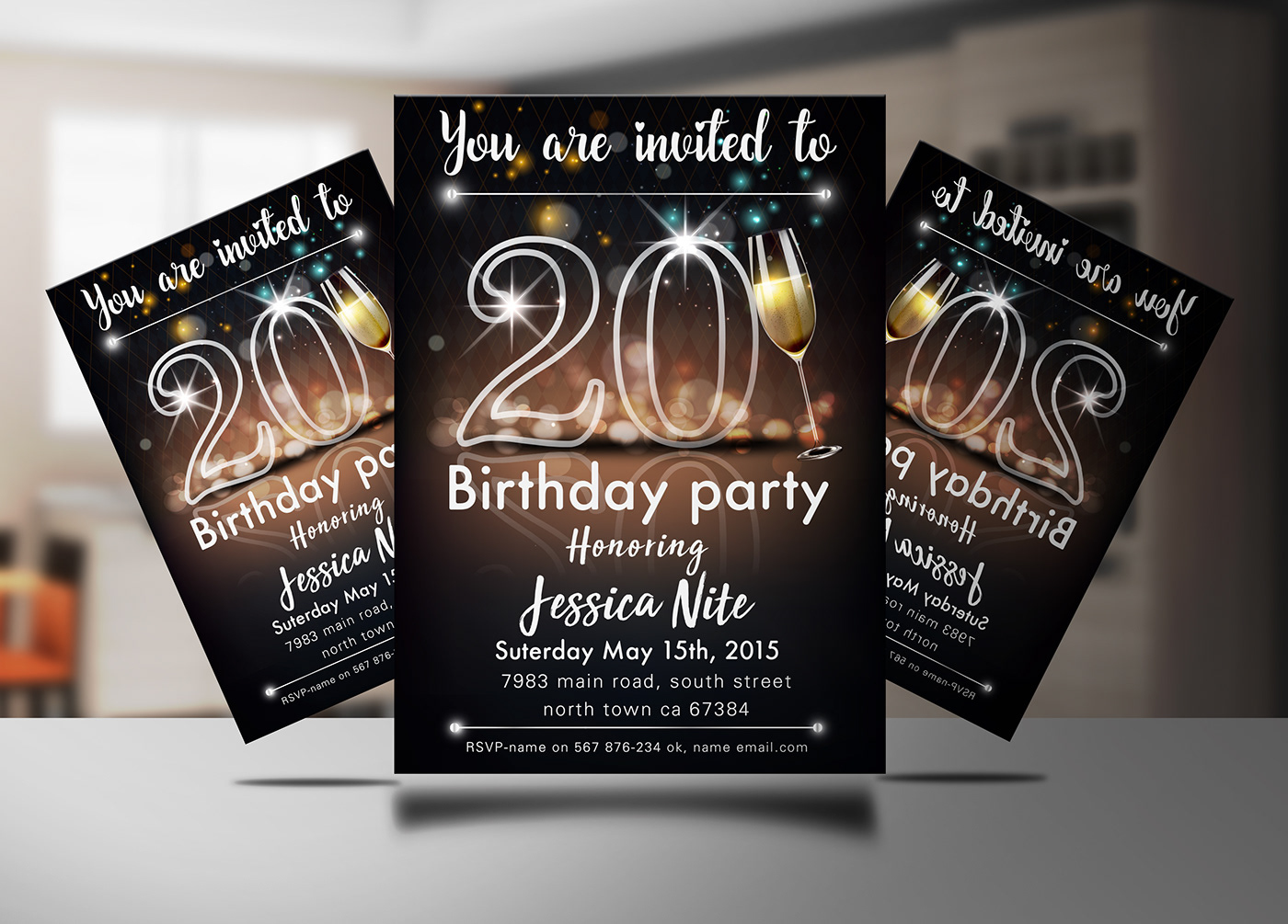 Save The Date, Birthday Invitation Template :: Behance in Free Printable Save the Date Birthday Invitations