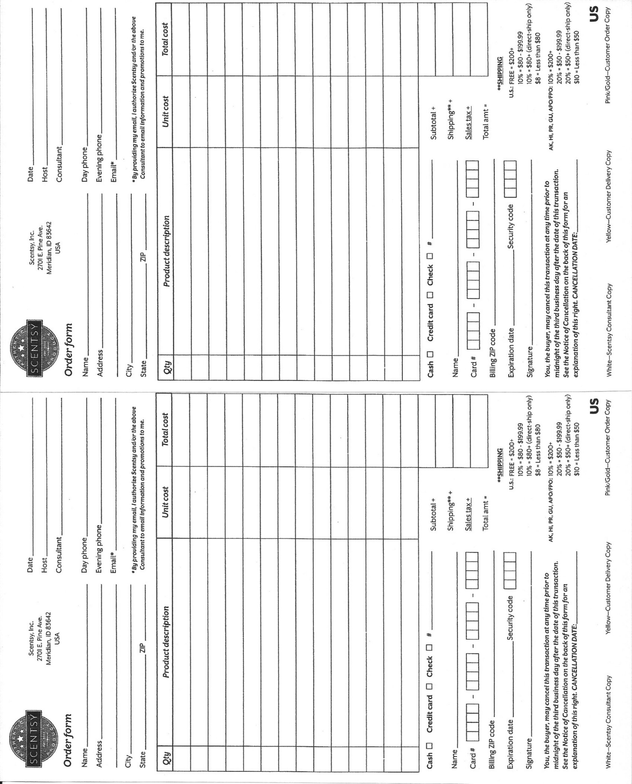 Scentsy - Order Form - Page 1 - Created With Publitas intended for Free Printable Scentsy Order Forms