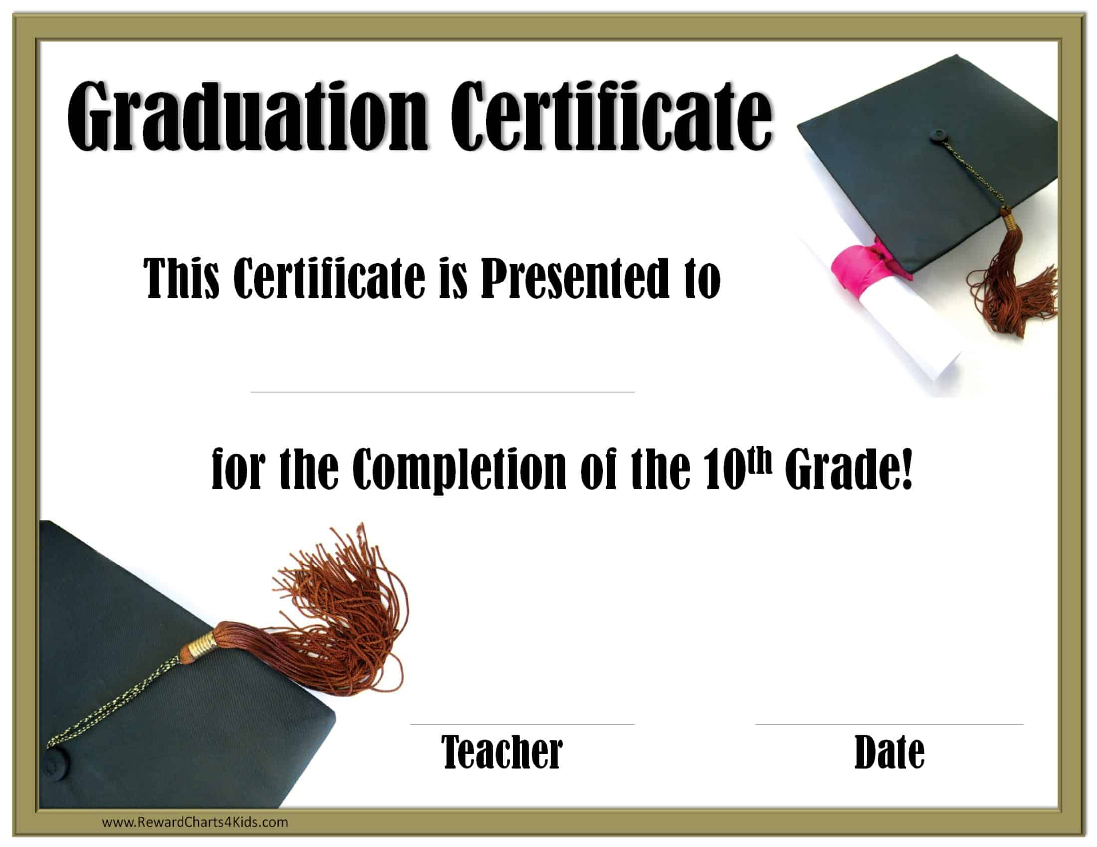 School Graduation Certificates | Customize Online For Free inside Free Printable Graduation Certificates Templates