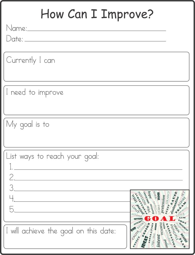 Self Improvement Worksheet - Your Therapy Source within Free Printable Therapy Worksheets