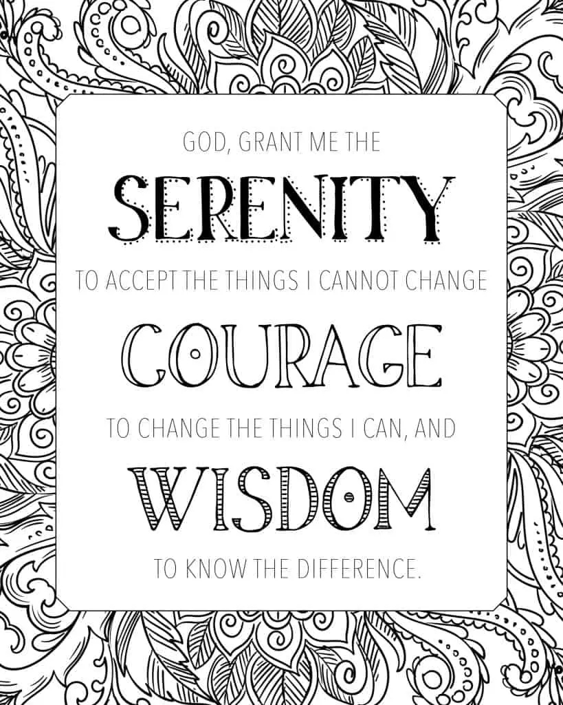 Serenity Prayer Coloring Page Printable - My Printable Faith inside Free Printable Serenity Prayer