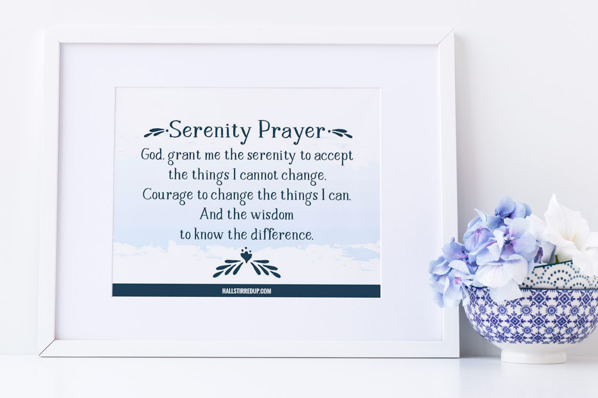 Serenity Prayer Free Printable - Hall Stirred Up with regard to Free Printable Serenity Prayer