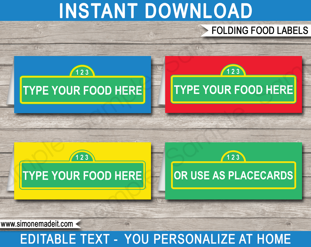 Sesame Street Party Food Labels Template in Free Printable Sesame Street Food Labels