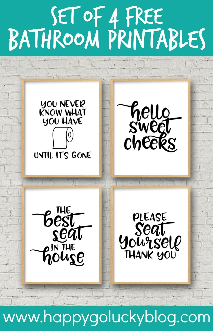 Set Of 4 Printable Bathroom Signs | Bathroom Printables, Printable with regard to Free Printable Funny Bathroom Signs