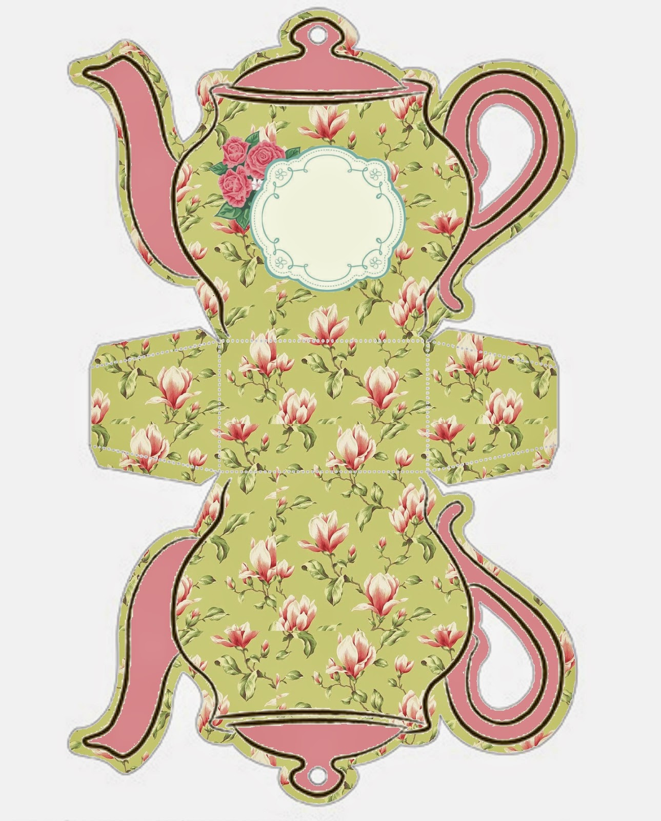 Shabby Chic Teapot Free Printable Boxes. - Oh My Fiesta! In English inside Free Teapot Printable