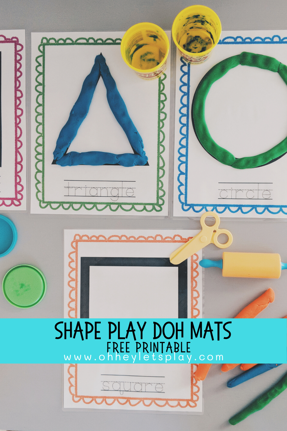 Shape Play Doh Mats — Oh Hey Let&amp;#039;S Play for Free Printable Playdough Mats