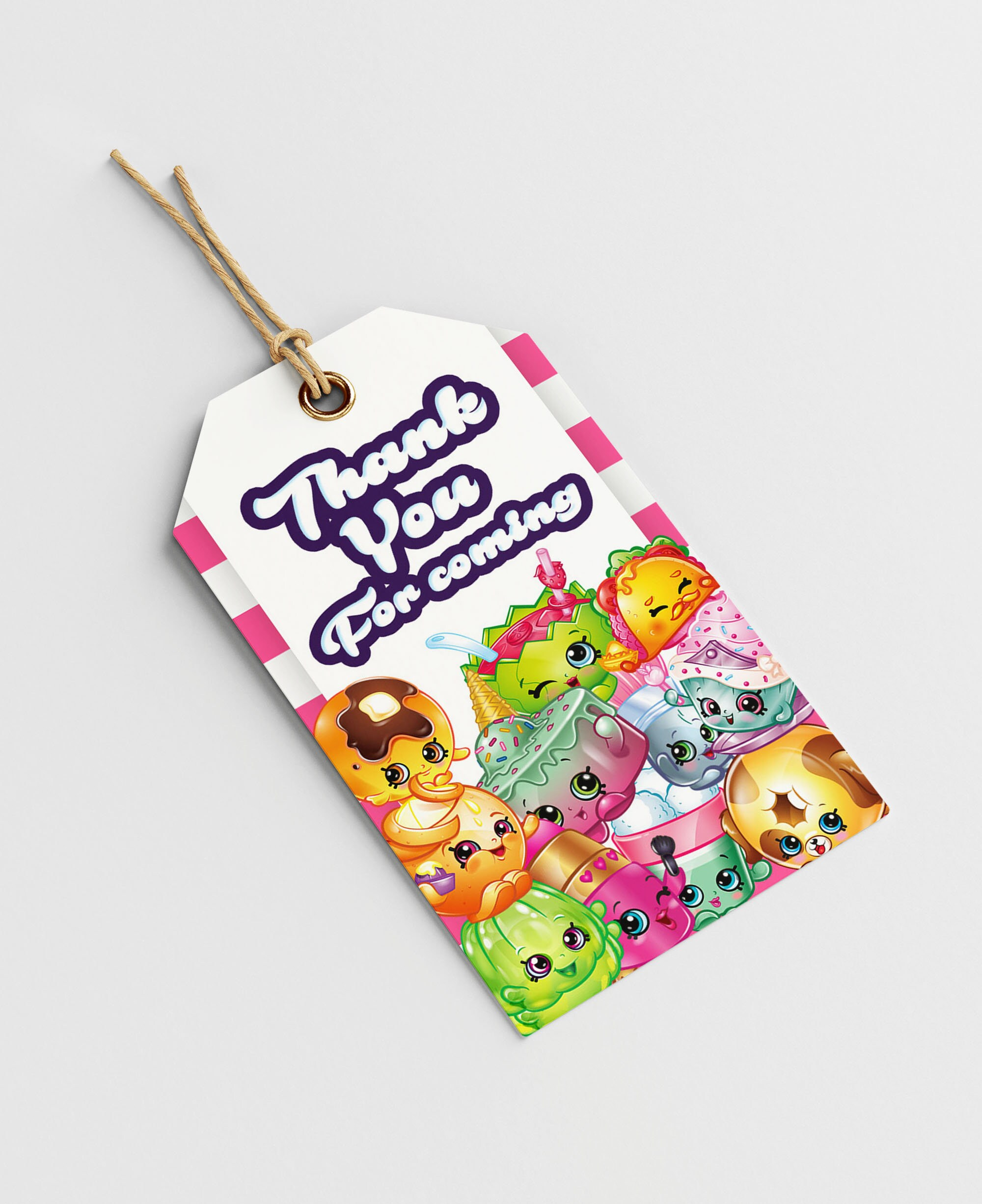 Shopkins Thank You Tags, Shopkins Birthday Invitation, Shopkins regarding Shopkins Thank You Cards Free Printable