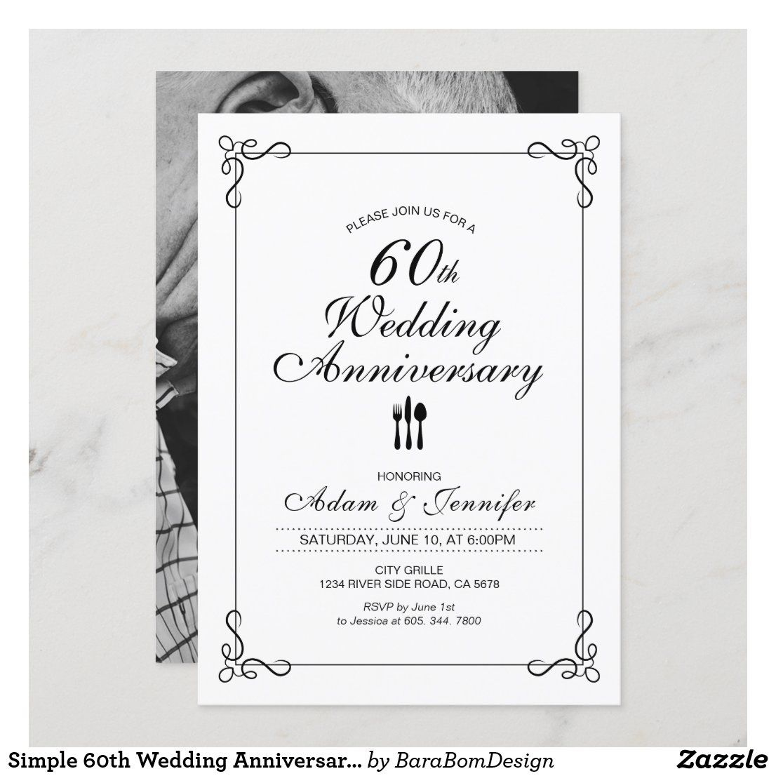 Simple 60Th Wedding Anniversary Invitation Card | Zazzle regarding Free Printable 60Th Wedding Anniversary Invitations