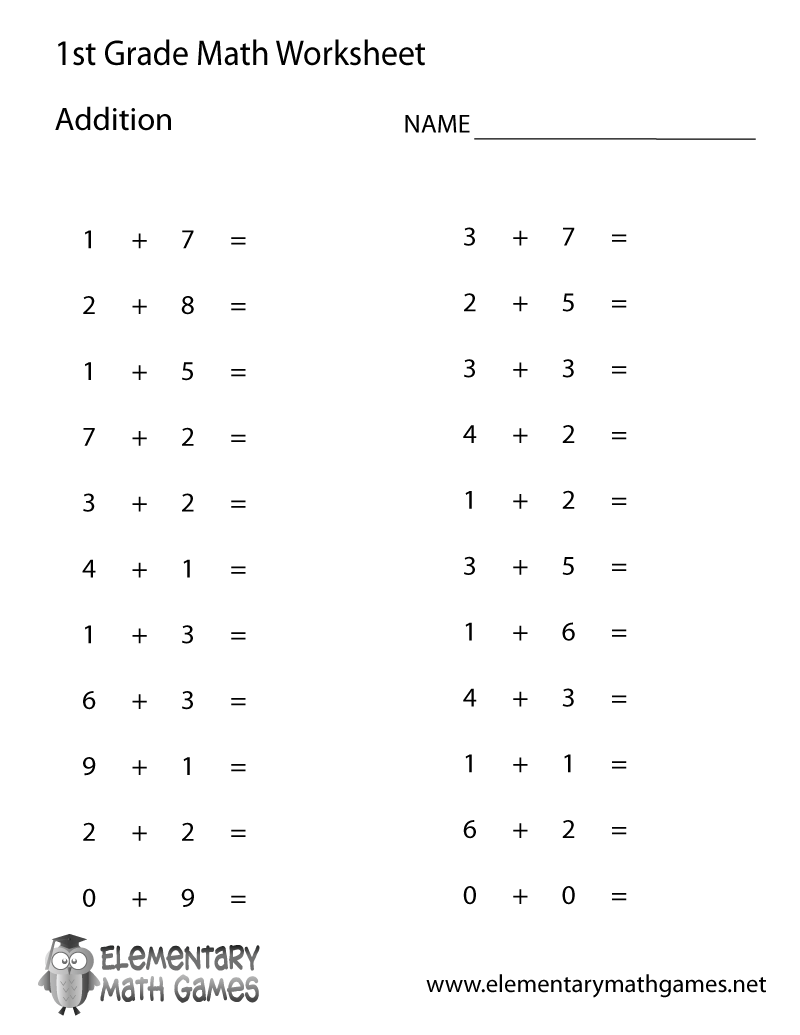 Simple Addition Worksheets Grade 5 | First Grade Worksheets, Math intended for Free Printable Addition Worksheets For 1St Grade