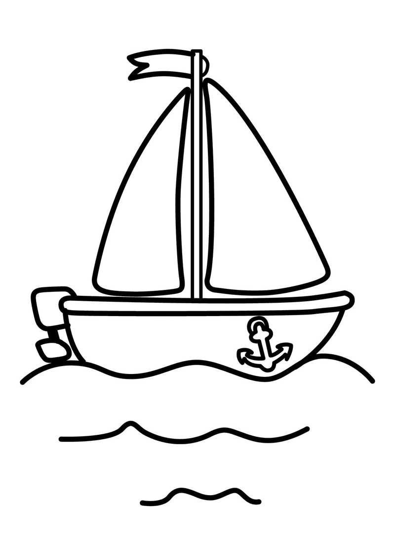 Simple Boat Coloring Sheet intended for Free Printable Boat Pictures