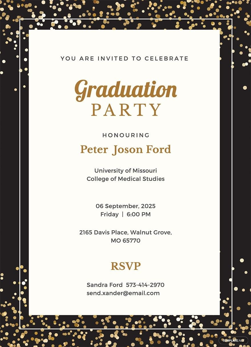 Simple Graduation Invitation Template In Pages, Illustrator inside Free Printable Graduation Party Invitations 2025