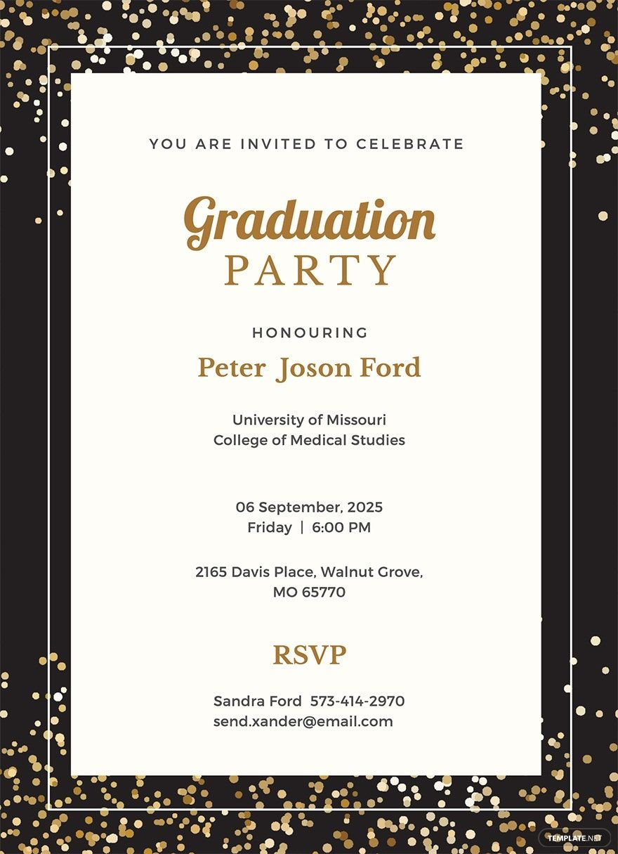 Simple Graduation Invitation Template In Pages, Illustrator with Free Printable Graduation Invitations 2025