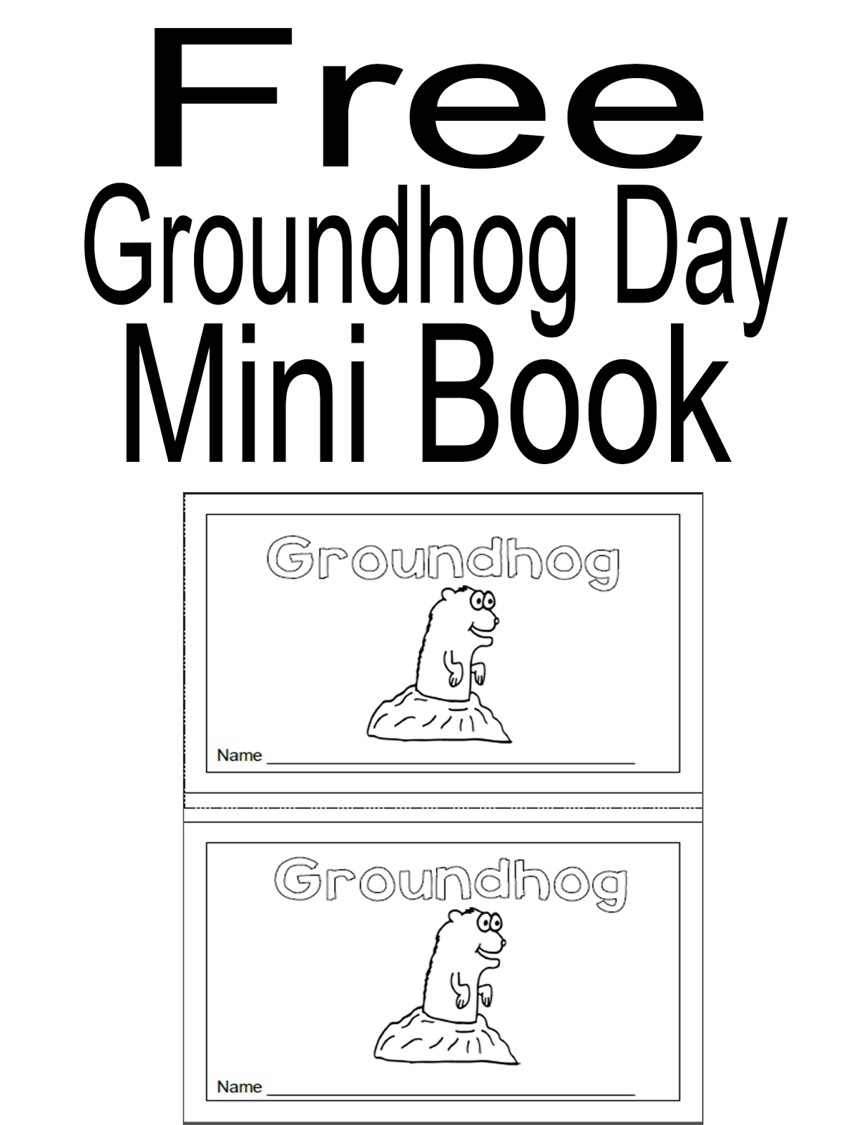 Simply Centers: Free Groundhog Day Mini Book regarding Free Printable Groundhog Day Booklet