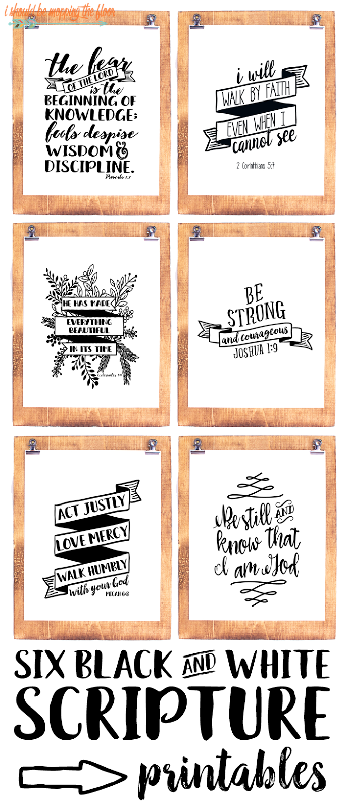 Six Black And White Scripture Printables | Scripture Printables within Free Printable Bible Verses to Frame