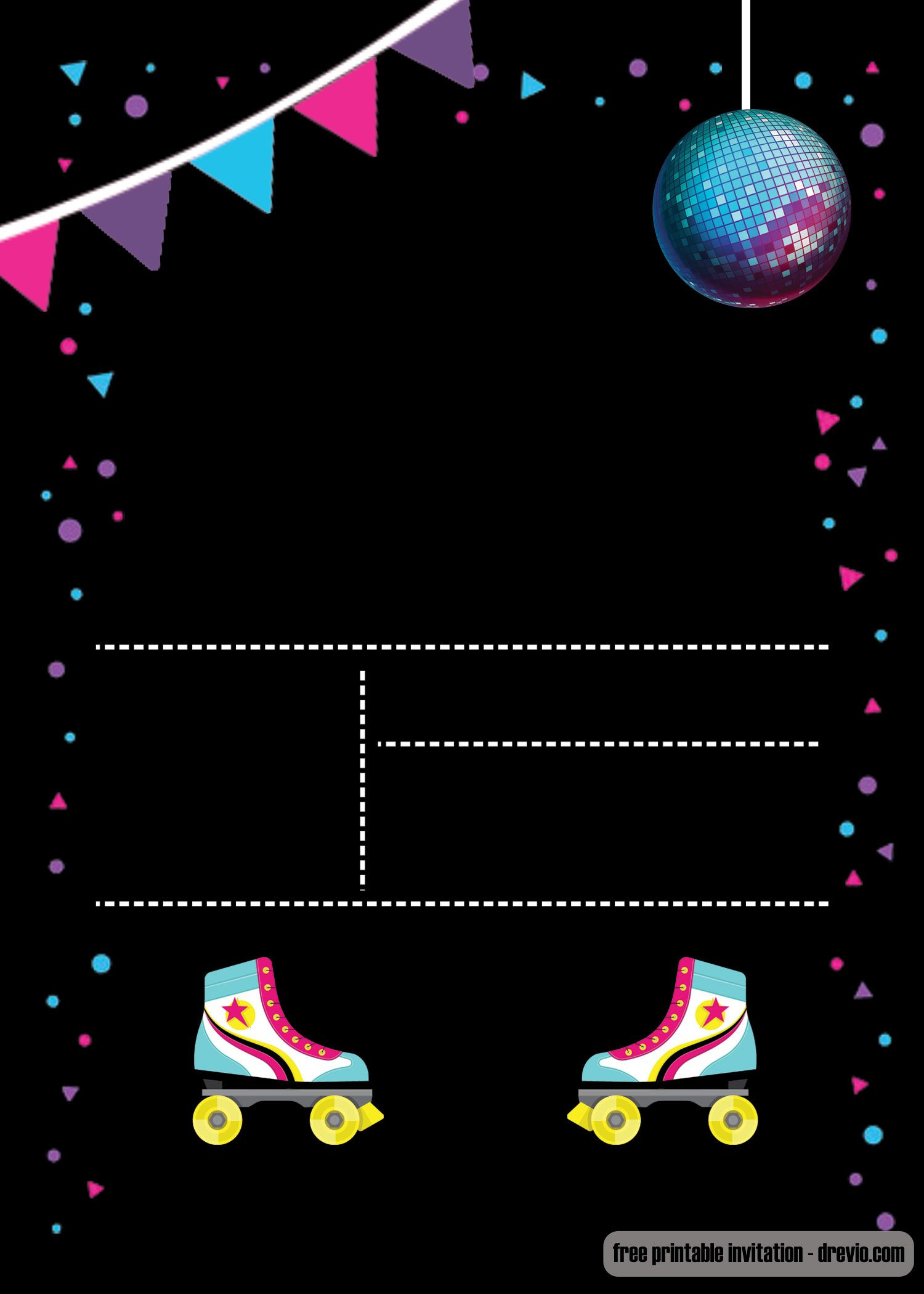 Skate Into The Fun With This Roller Skating Invitation Template pertaining to Free Printable Roller Skate Template