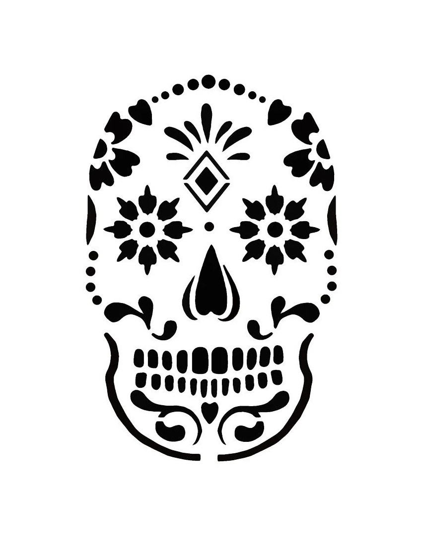 Skeleton / Sugar Skull (Free Pumpkin Stencil - Pumpkin Pattern with regard to Free Printable Sugar Skull Pumpkin Stencils