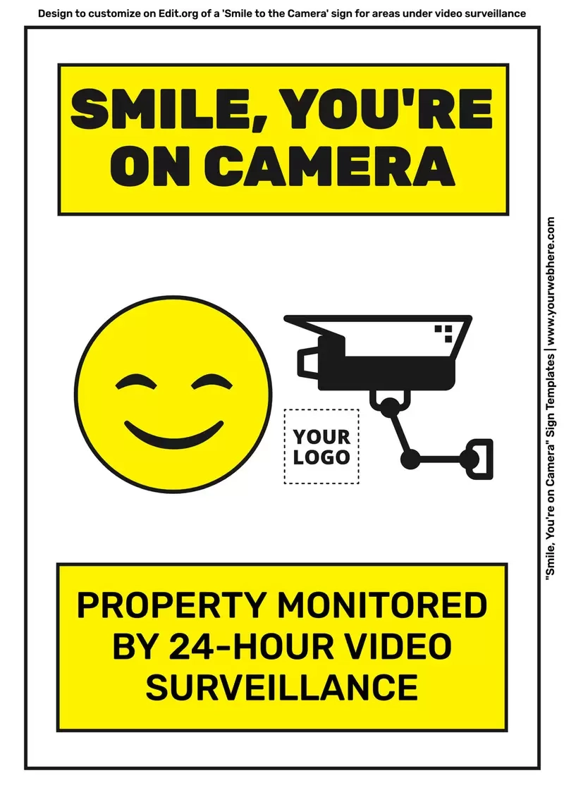 Smile, You Are On Camera Sign Templates intended for Free Printable Smile Your on Camera Sign