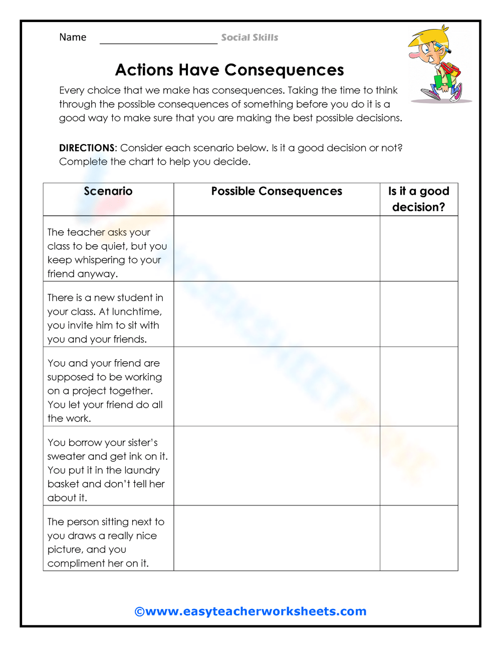 Social Skills For Kids Worksheets 2024 with Free Printable Social Skills Activities Worksheets