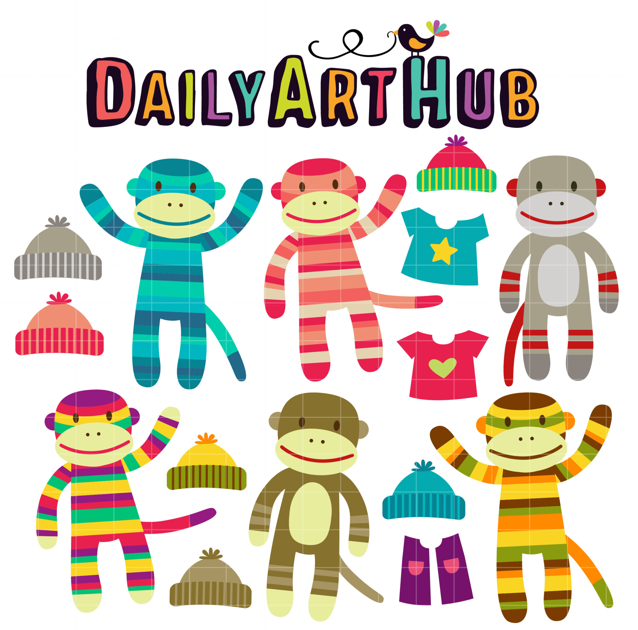 Sock Monkey Clip Art Set – Daily Art Hub // Graphics, Alphabets &amp;amp; Svg for Free Printable Sock Monkey Clip Art