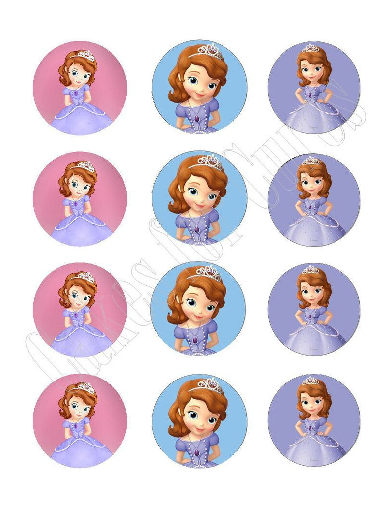 Sofia The First Princess Edible Cupcake Images Cupcake Toppers for Free Printable Sofia Cupcake Toppers