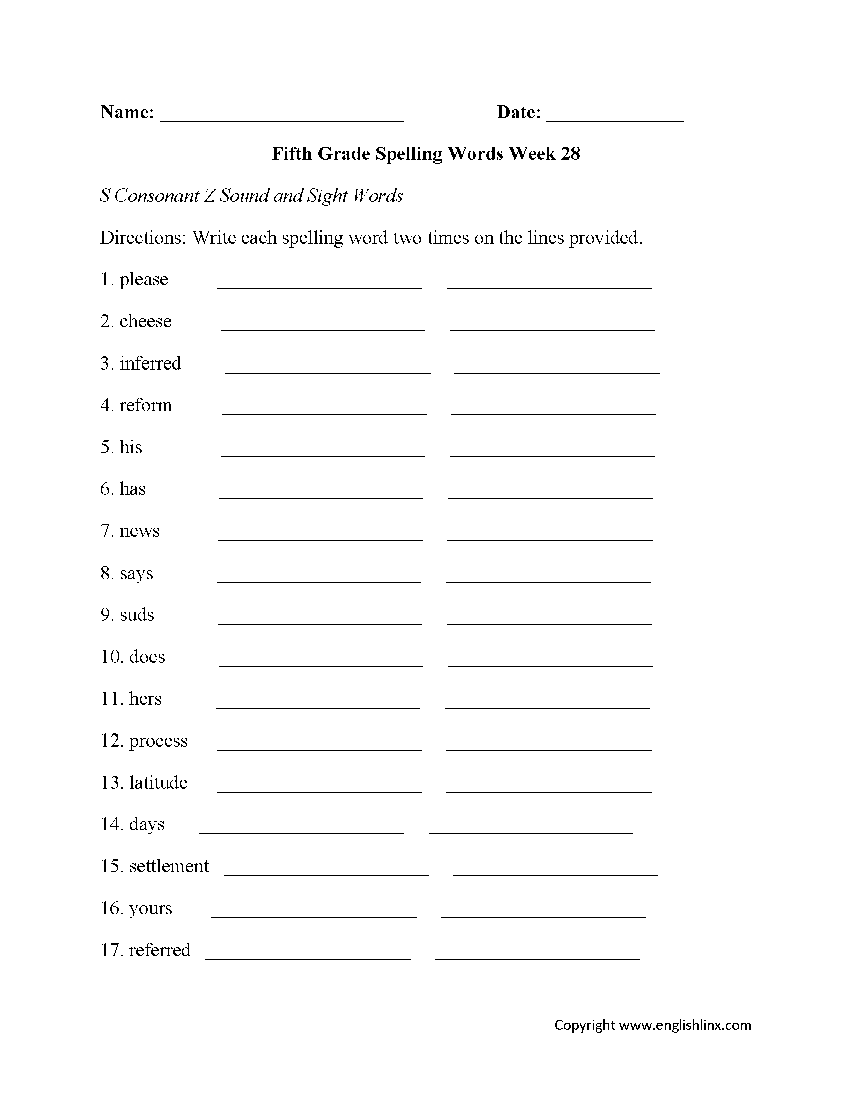 Spelling Worksheets | Fifth Grade Spelling Worksheets intended for Free Printable Spelling Worksheets For 5Th Grade