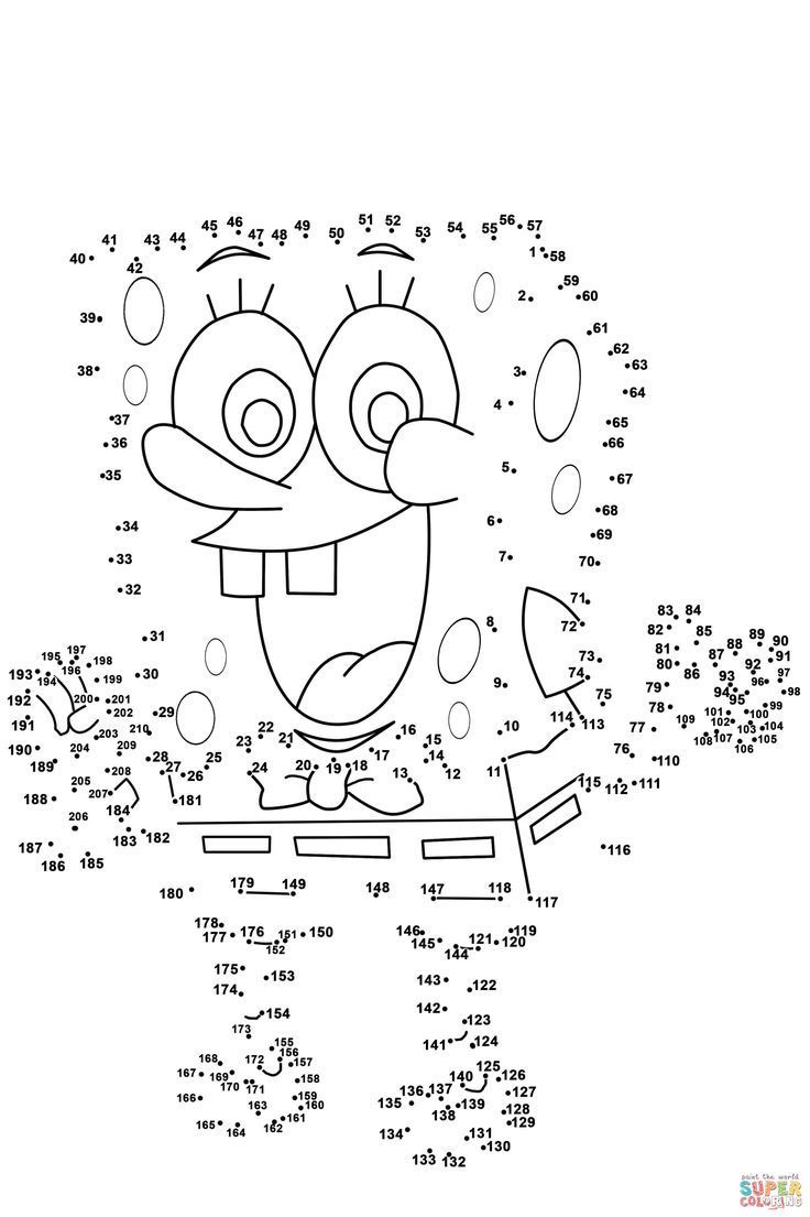 Spongebob+Dot+To+Dot+Printables | Dot To Dot Printables, Hard Dot in Free Printable Dot to Dot