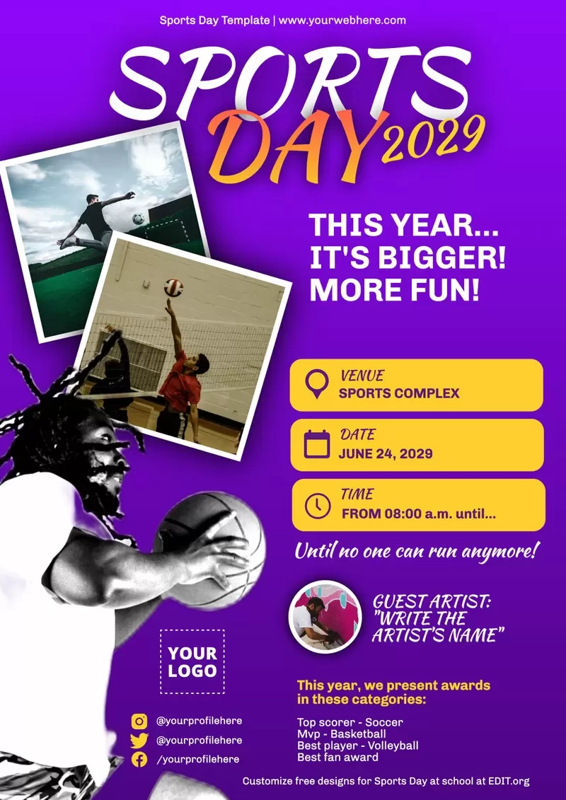 Sports Day Flyer Templates To Edit Online pertaining to Free Printable Sports Posters