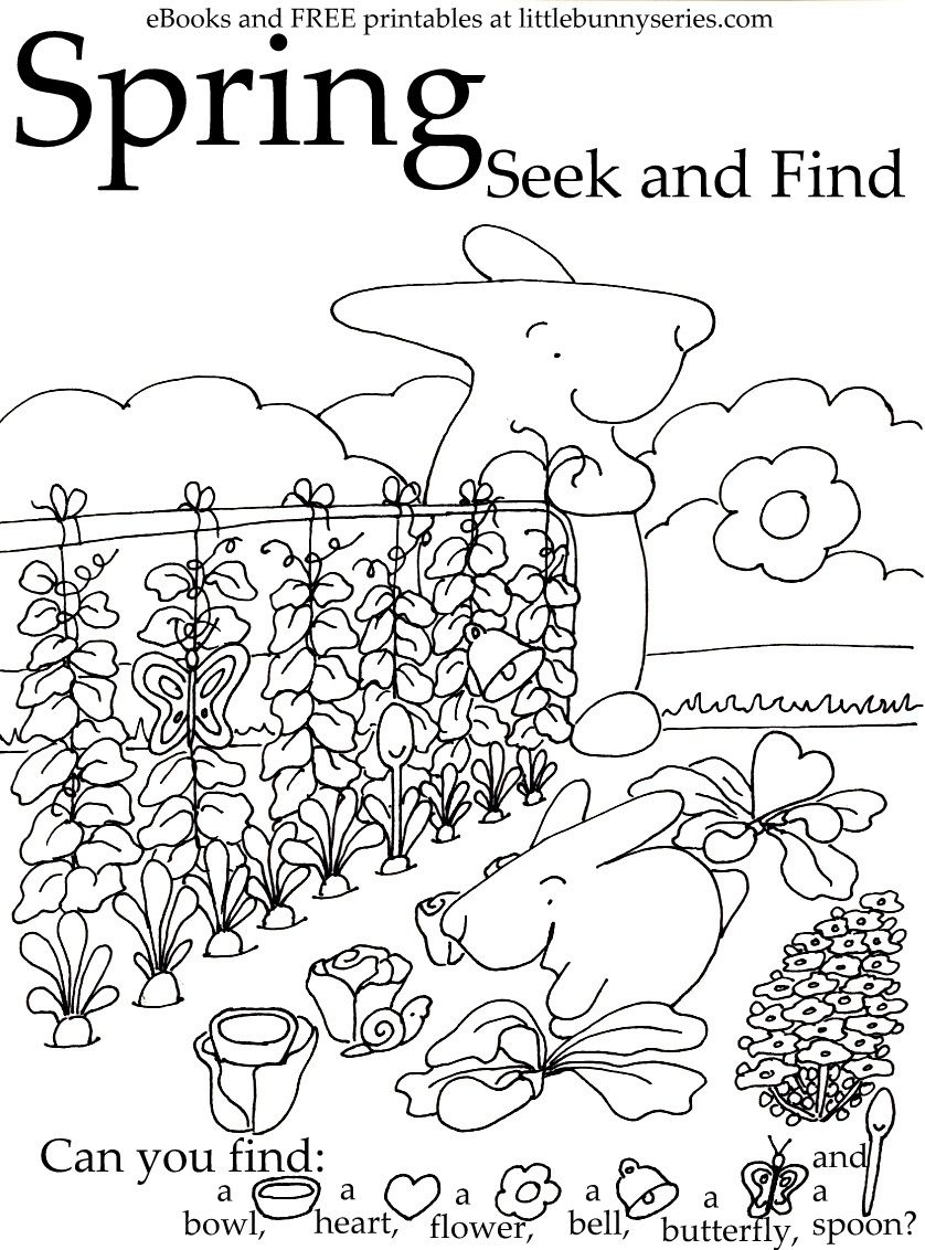 Spring Seek And Find Pdf | Spring Coloring Pages, Coloring Pages with Free Printable Seek and Find