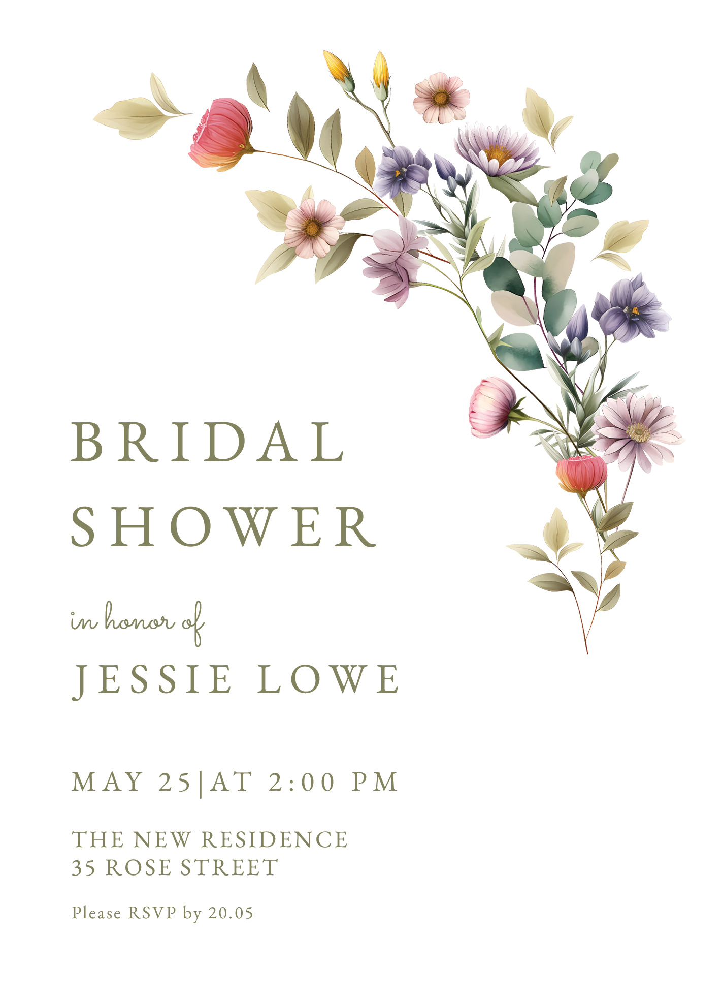 Spring Wedding Bridal Shower Invitation Free Google Docs Template in Free Printable Bridal Shower Invitations Templates