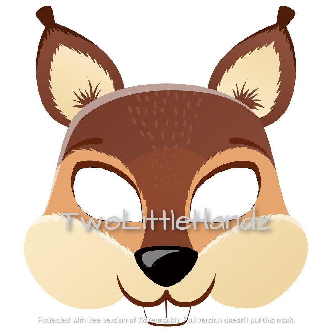 Squirrel Printable Mask Animal Masks For Kids Party Printable intended for Free Printable Chipmunk Mask