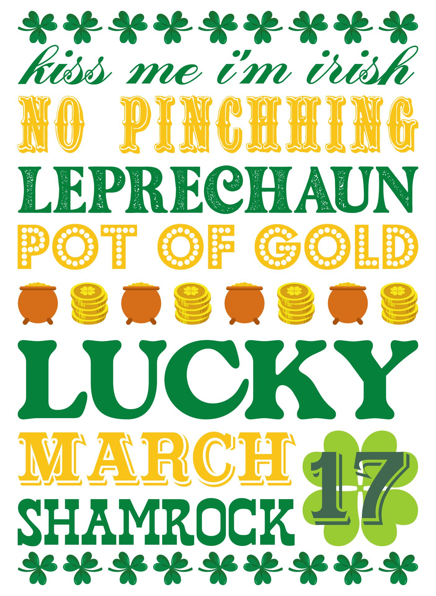 St Patrick&amp;#039;S Day Subway Art - 10 Free Pdf Printables | Printablee in Free St Patrick&amp;amp;#039;s Day Subway Art Printables