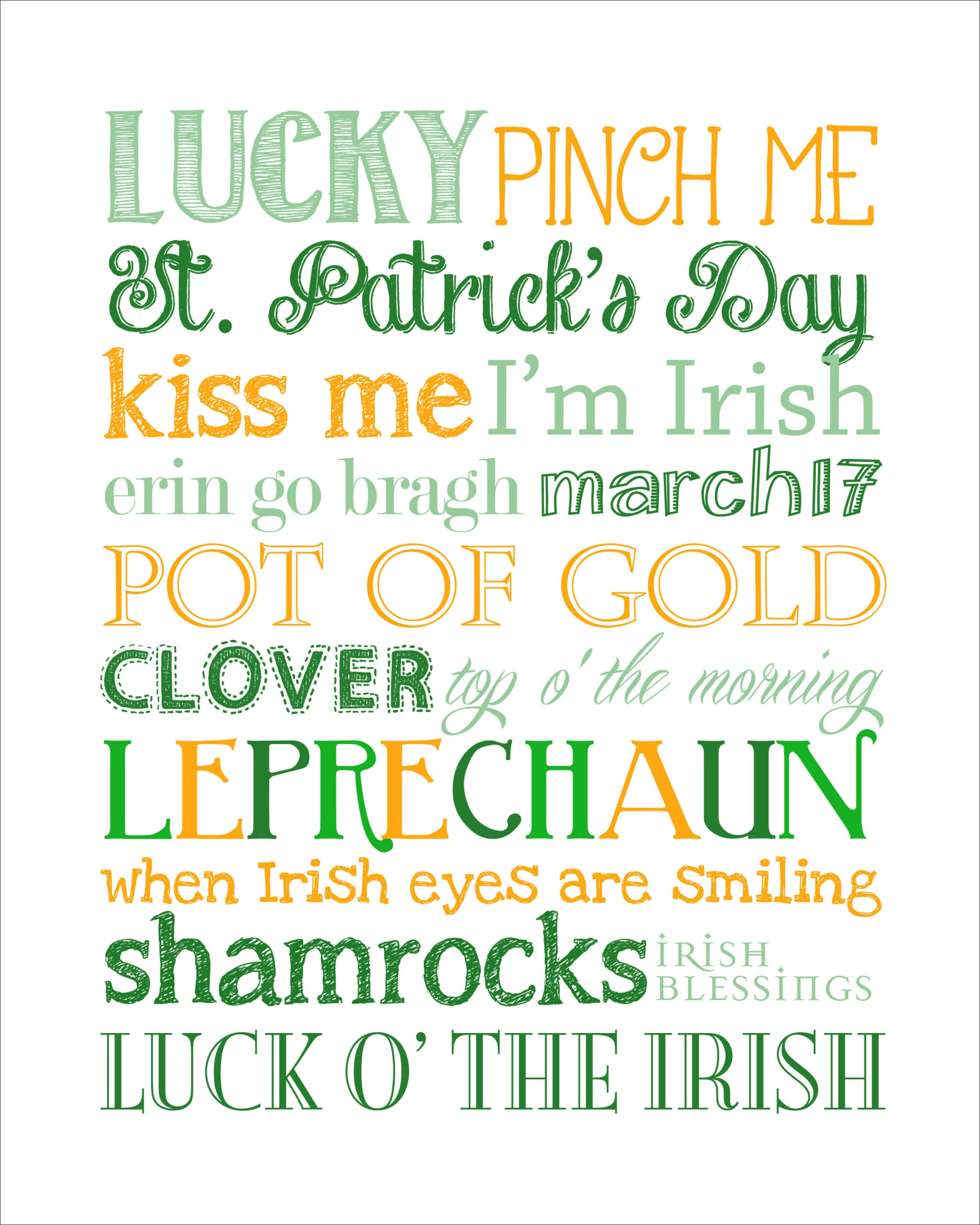 St. Patrick&amp;#039;S Day Subway Art {Free Printable} - How To Nest For Less™ for Free St Patrick&amp;#039;S Day Subway Art Printables