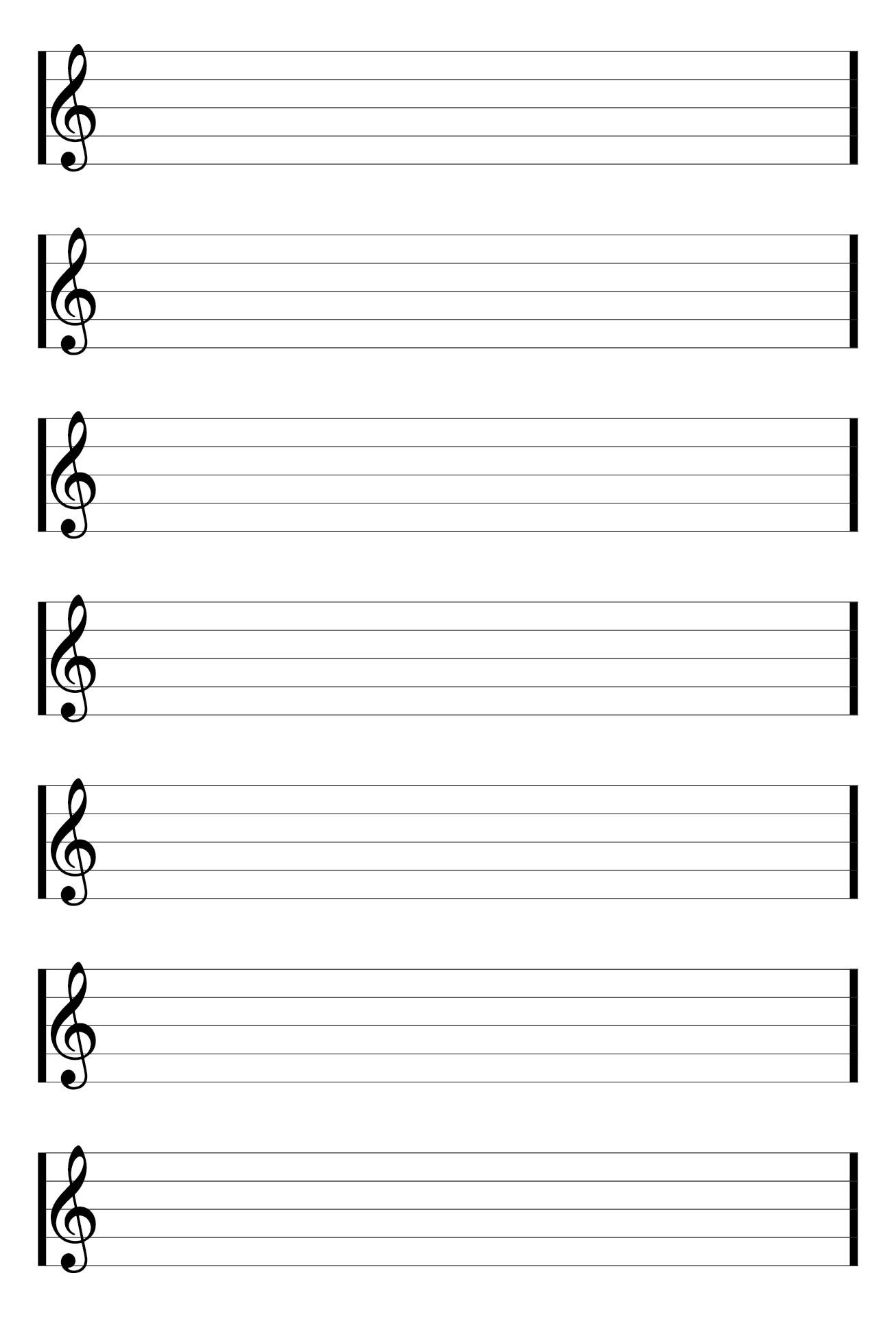 Staff Paper Blank Sheet Music - 10 Free Pdf Printables within Free Printable Blank Music Staff Paper