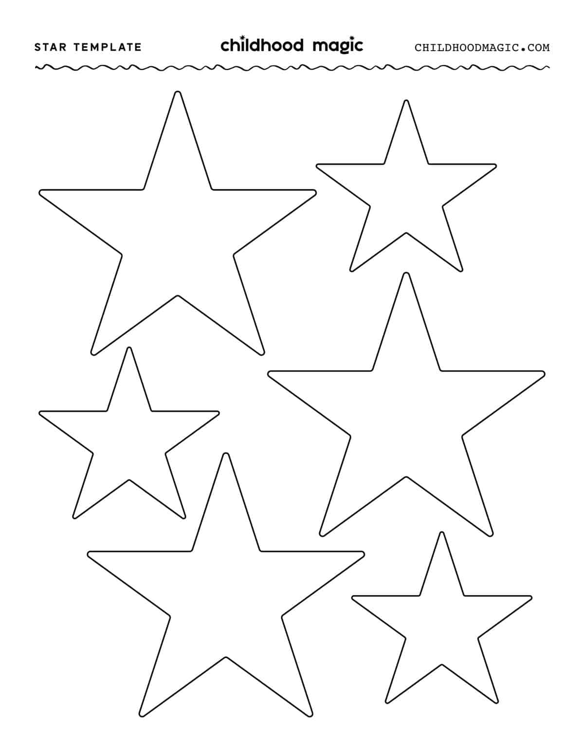 Star Template - Childhood Magic in Free Printable Stars