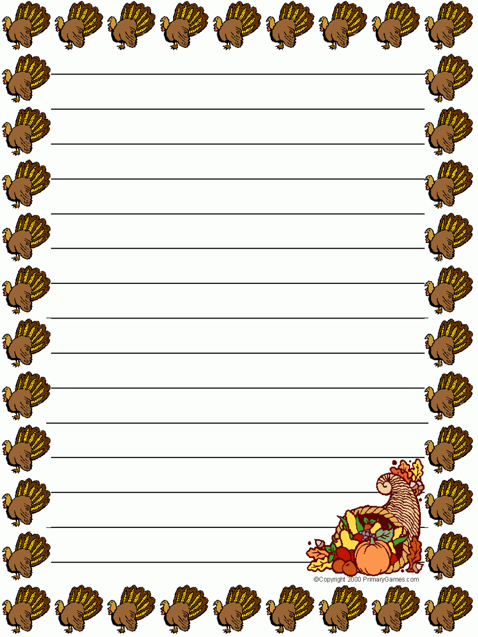 Stationery - Primarygames - Free Printable Worksheets intended for Free Printable Thanksgiving Writing Paper