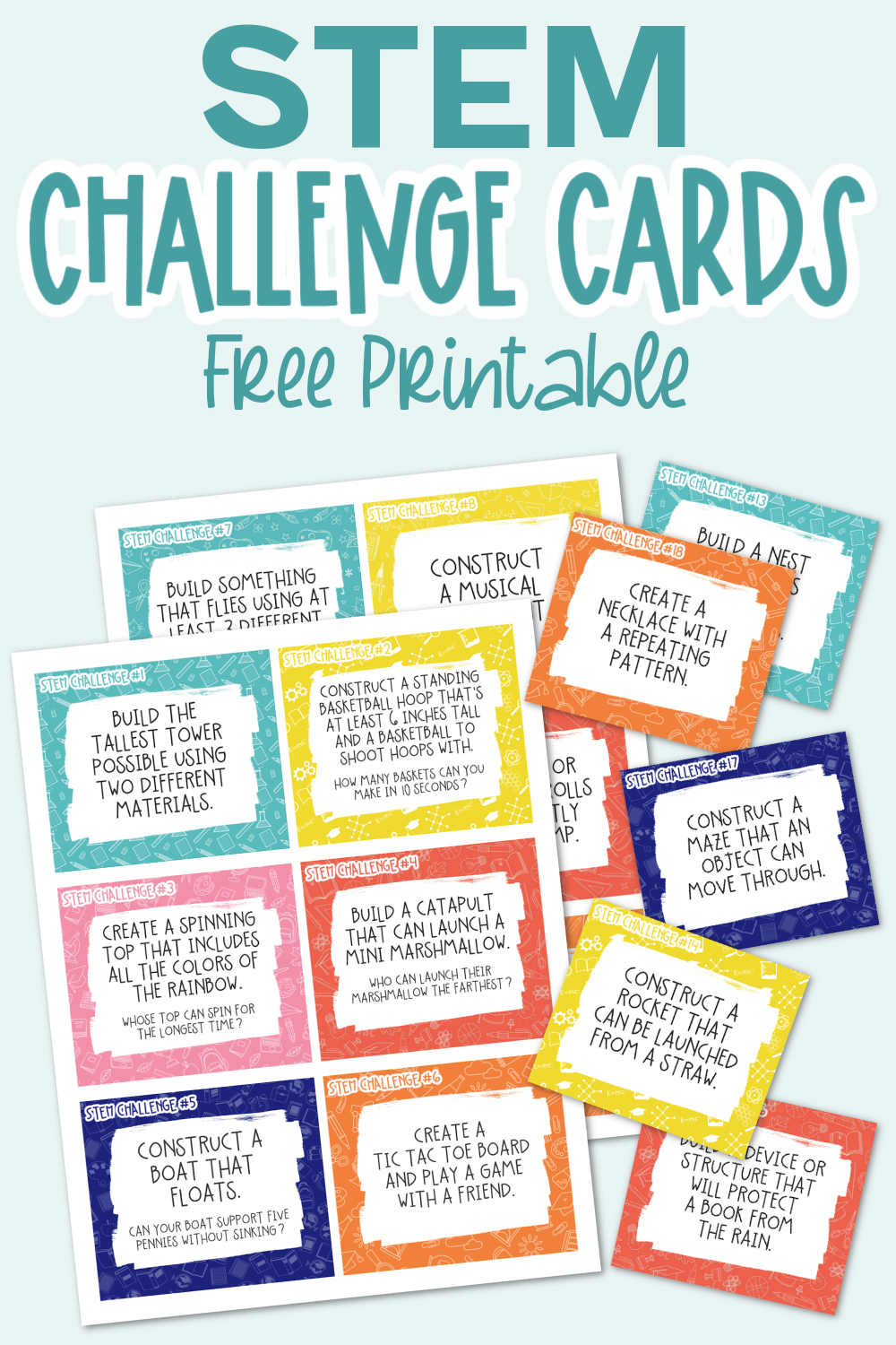 Stem Challenge Cards - Free Printable - Kara Creates within Free Printable Stem Activities