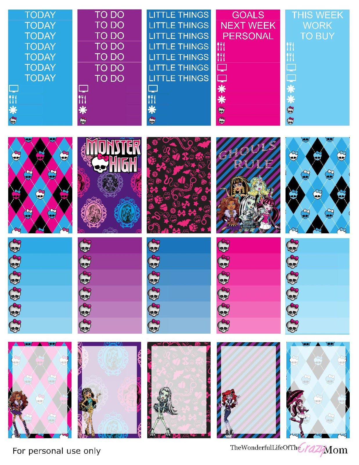 Stunning New Layout For Your Inspiration with regard to Free Printable Monster High Stickers