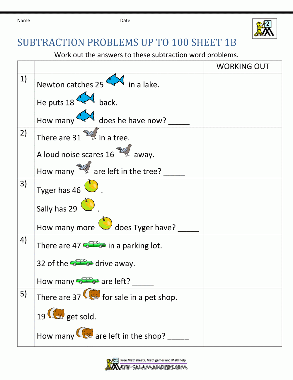 Subtraction Word Problems 2Nd Grade with regard to Free Printable Math Word Problems For 2Nd Grade