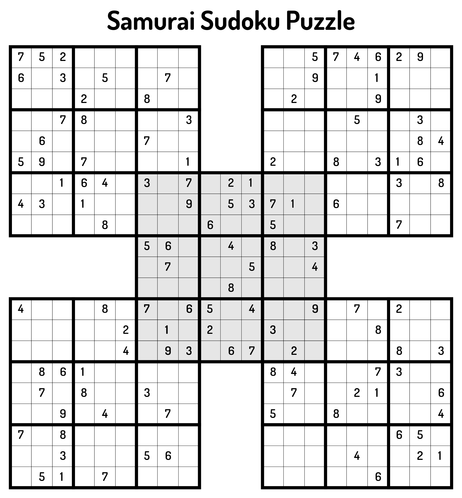 Sudoku Grid Puzzle - 10 Free Pdf Printables | Printablee intended for Free Printable Samurai Sudoku