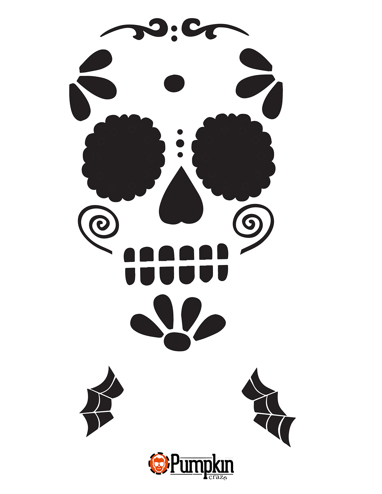 Sugar Skull Pumpkin Stencil, Halloween Pumpkin Carving Stencils throughout Free Printable Sugar Skull Pumpkin Stencils