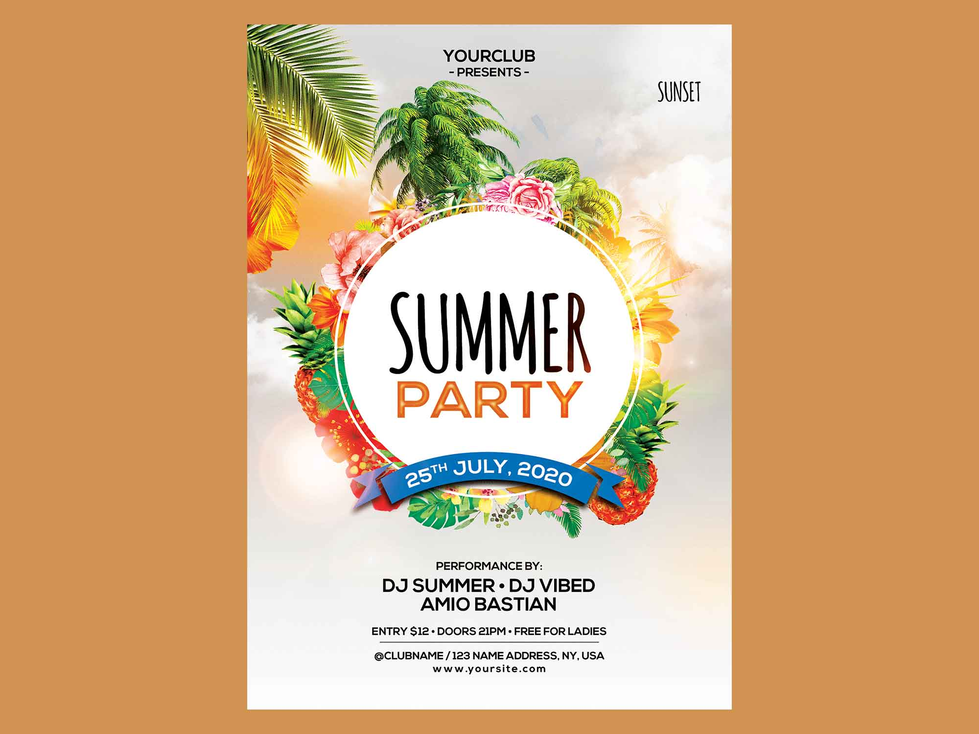 Summer Party Flyer Template | Psd | Free Download | Imockups inside Free Printable Flyers For Parties