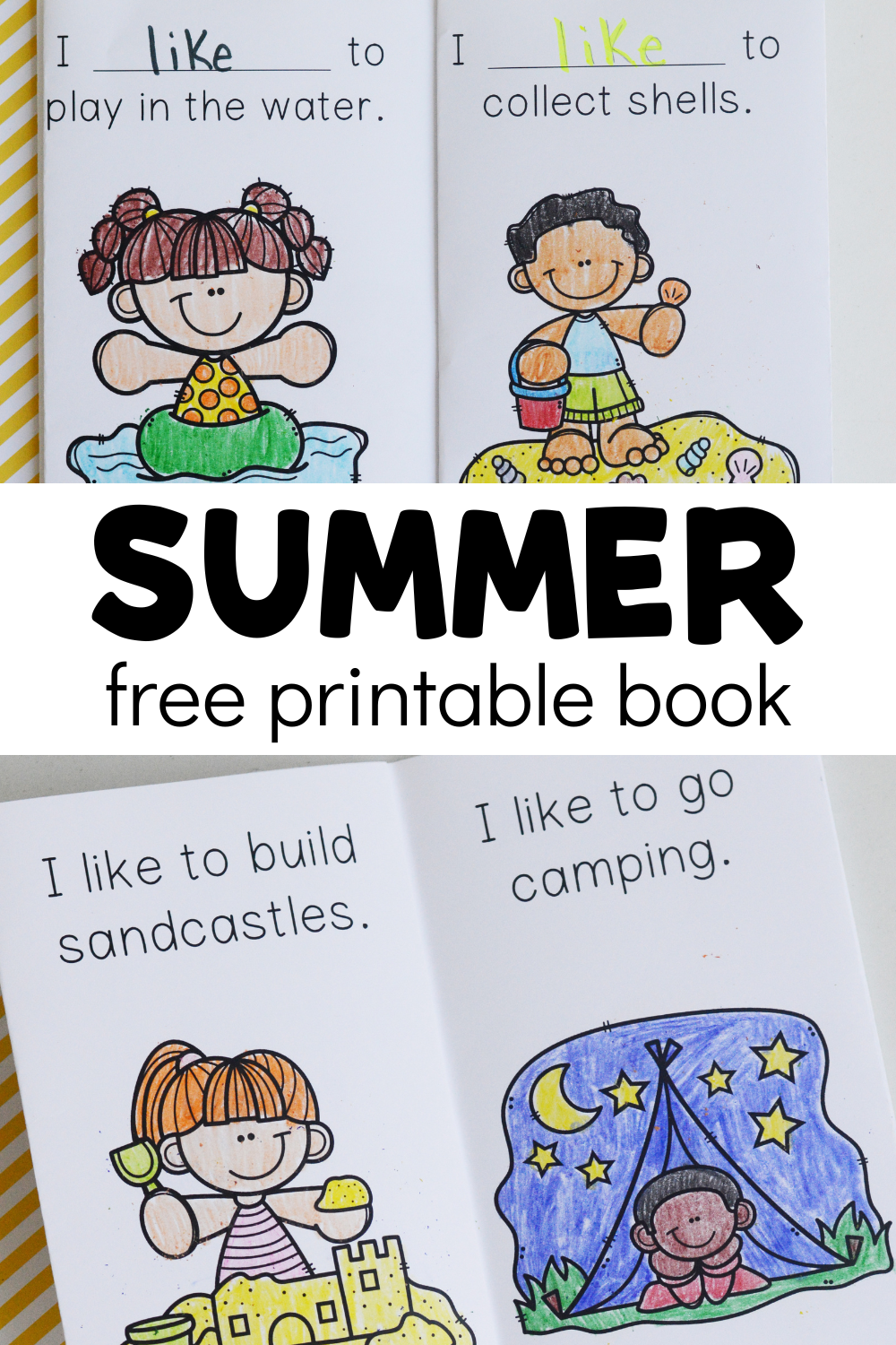 Summer Printable Book: 2 Versions For Kids - Fun-A-Day! with regard to Free Printable Reading Books For Preschool