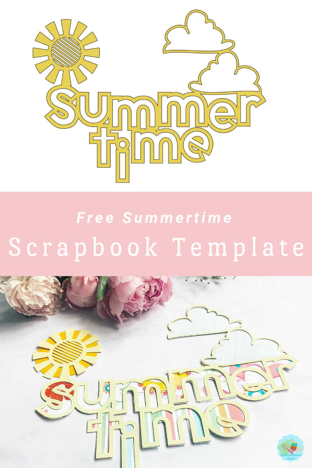 Summer Scrapbook Cut File ( And Free Template) ⋆ Extraordinary Chaos throughout Scrapbooking Die Cuts Free Printable