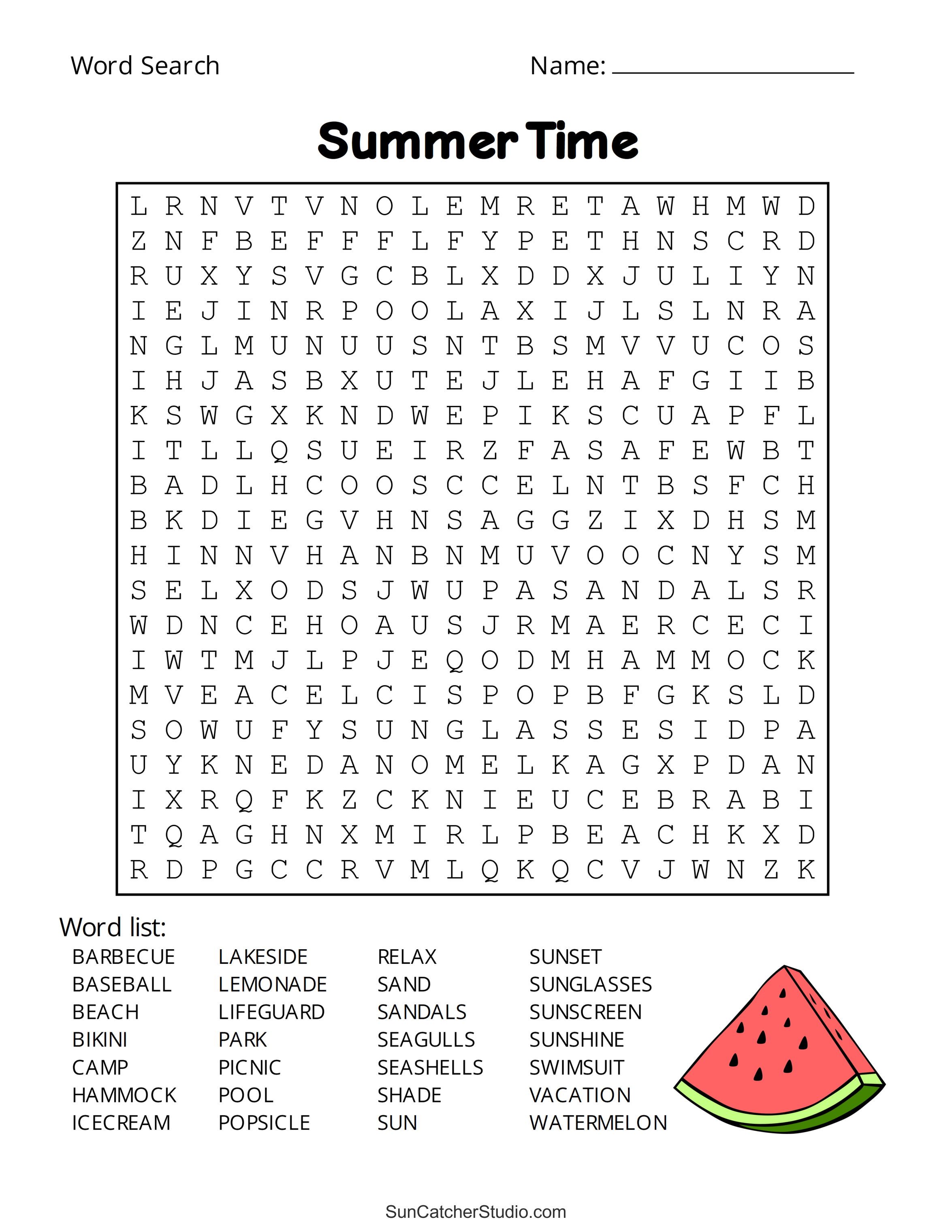 Summer Word Search (Free Printable Puzzles) – Diy Projects in Free Printable Summer Puzzles