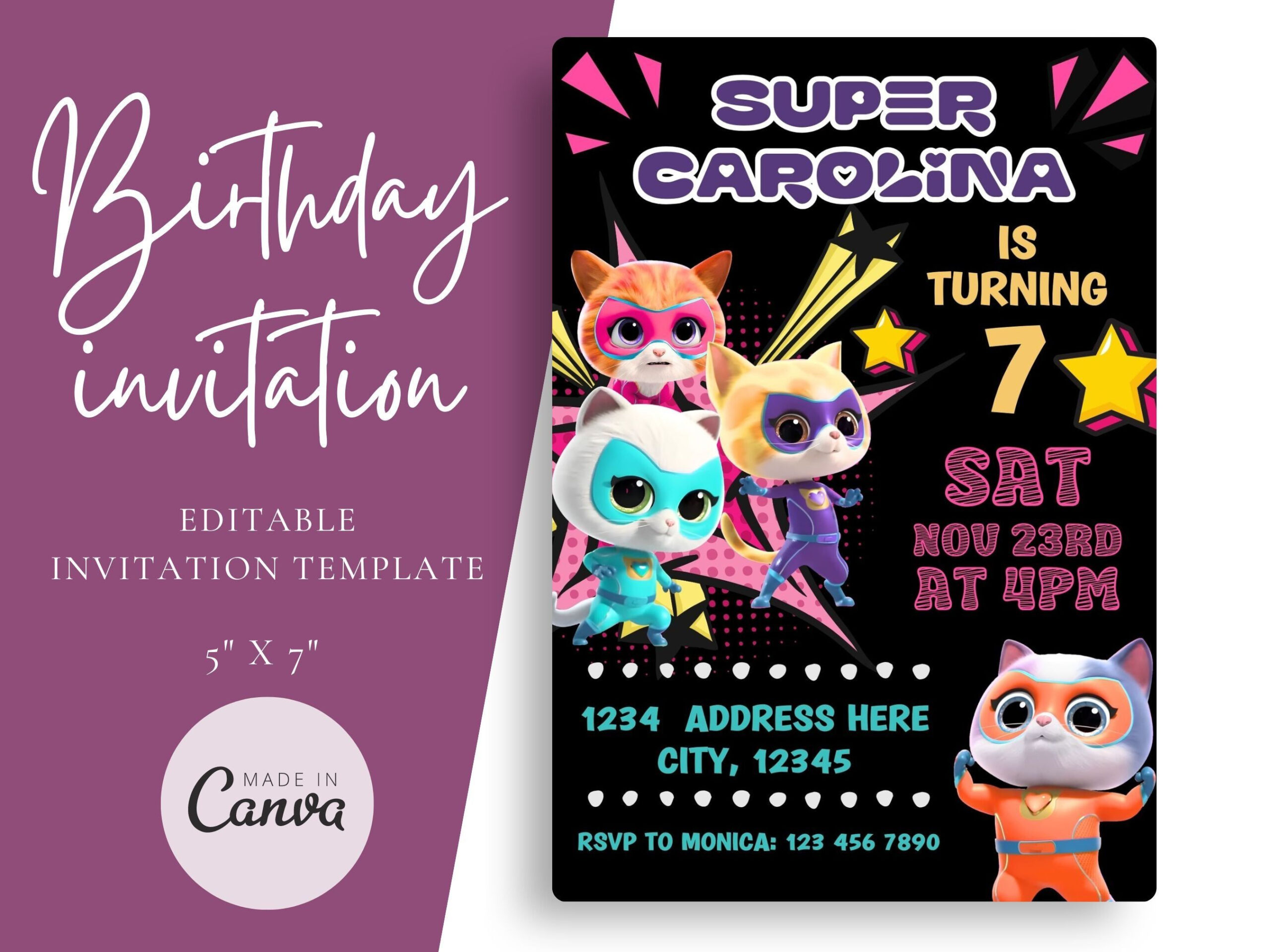 Superkitties Birthday Invitation Template | Birthday Invitations throughout Littlest Pet Shop Invitations Printable Free