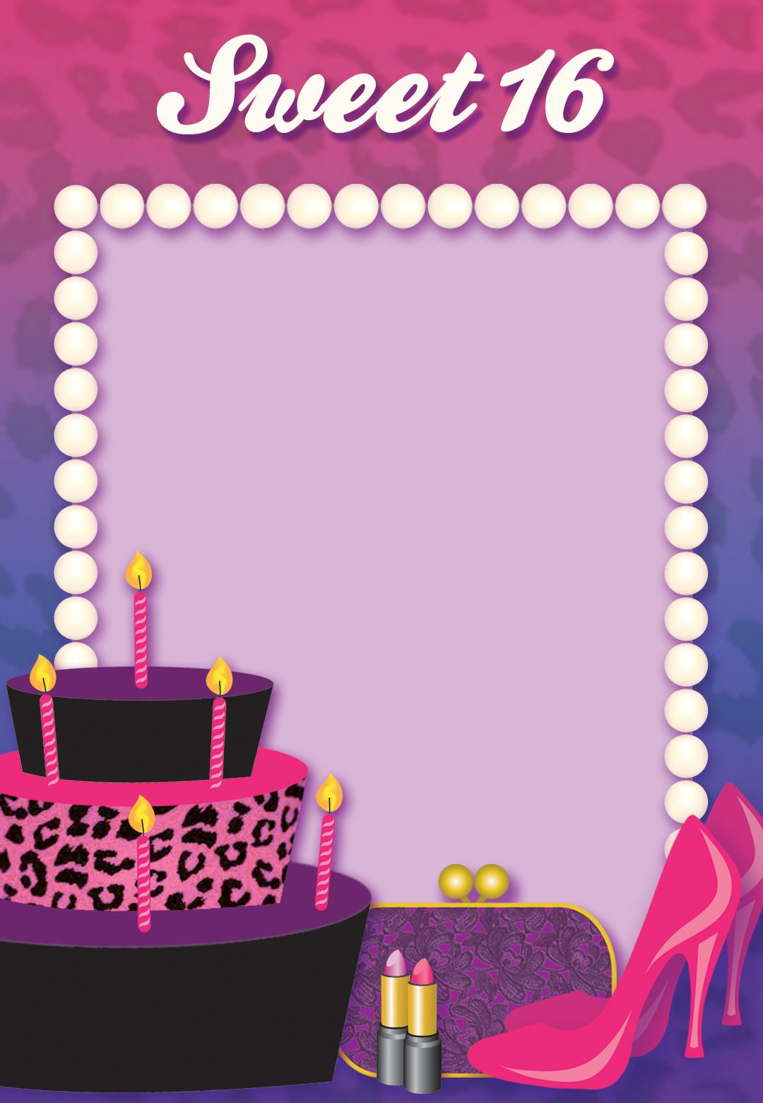 Sweet 16 - Birthday Invitation Template (Free) | Greetings Island within Free Printable Sweet 16 Birthday Party Invitations