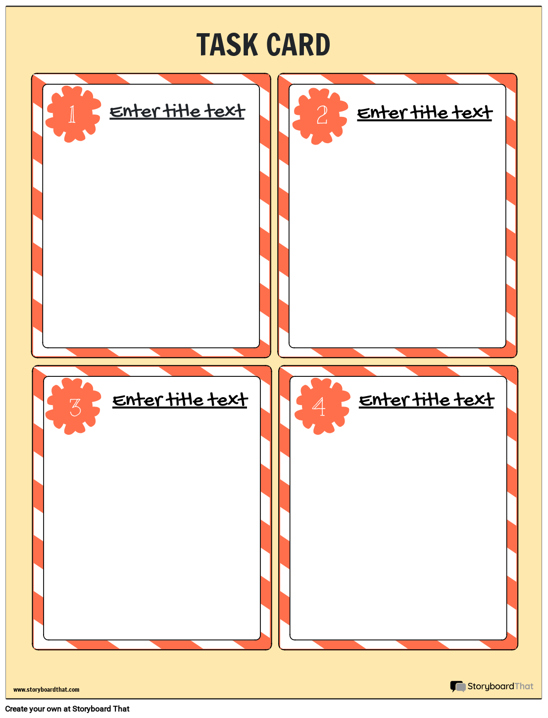 Task Card Template — Task Card Maker | Storyboardthat for Free Printable Blank Task Cards