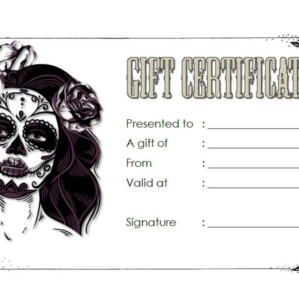 Tattoo Gift Certificate 4 | Paddle Certificate | Gift Certificate inside Free Printable Tattoo Gift Certificates