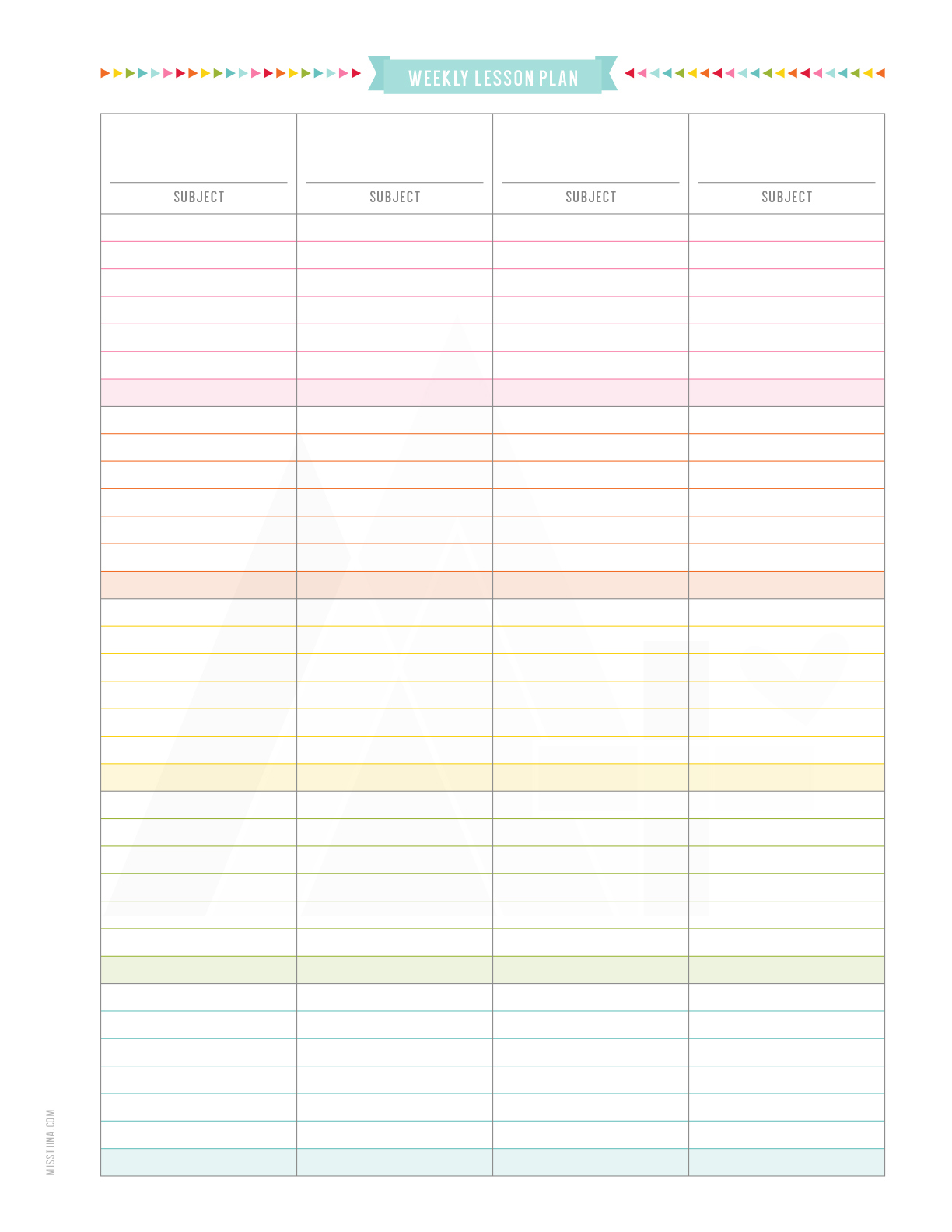 Teacher Planner • Miss Tiina with Printable Teacher Planner Free