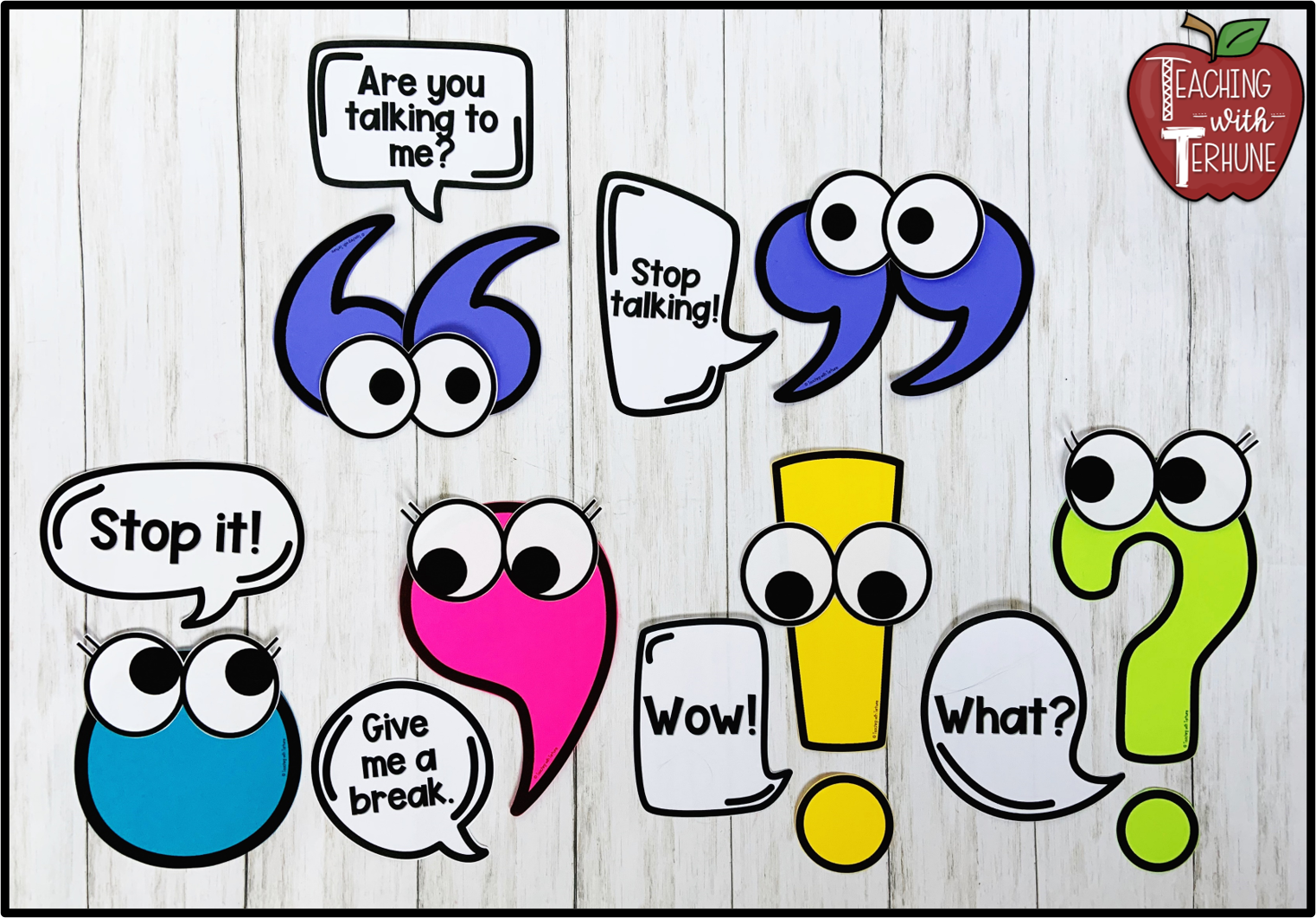 Teaching With Terhune: Punctuation Pals - Punctuation Posters intended for Punctuation Posters Printable Free